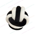 Black and white knot ball cuddle cushion with braided plush loop design