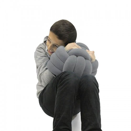 Gray knot ball cushion plush braided knot ball form