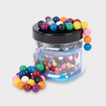 Magnetic colored marbles set in clear jar with multicolor round magnet balls