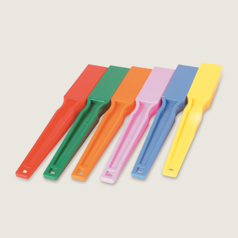 Set of magnetic wands, colorful plastic rods with magnetic tips, assorted red to yellow