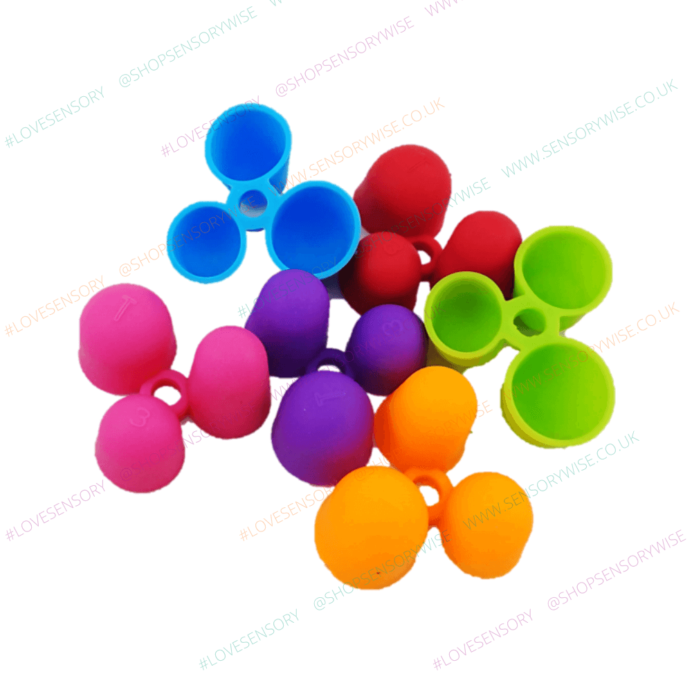 Claw-style flexible pencil grips in mixed colors, round grip pieces