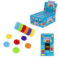 Magnetic sensory fidget tower with colorful stackable discs and carrying base