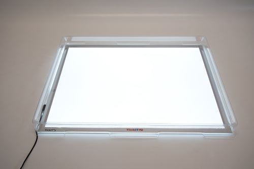 Light panel and cover with blank bright illumination inside the frame