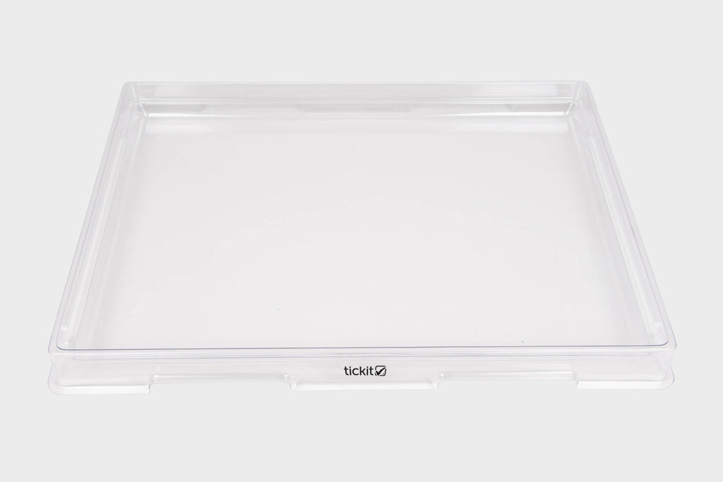 Transparent light panel cover with clear acrylic frame and empty illuminated window