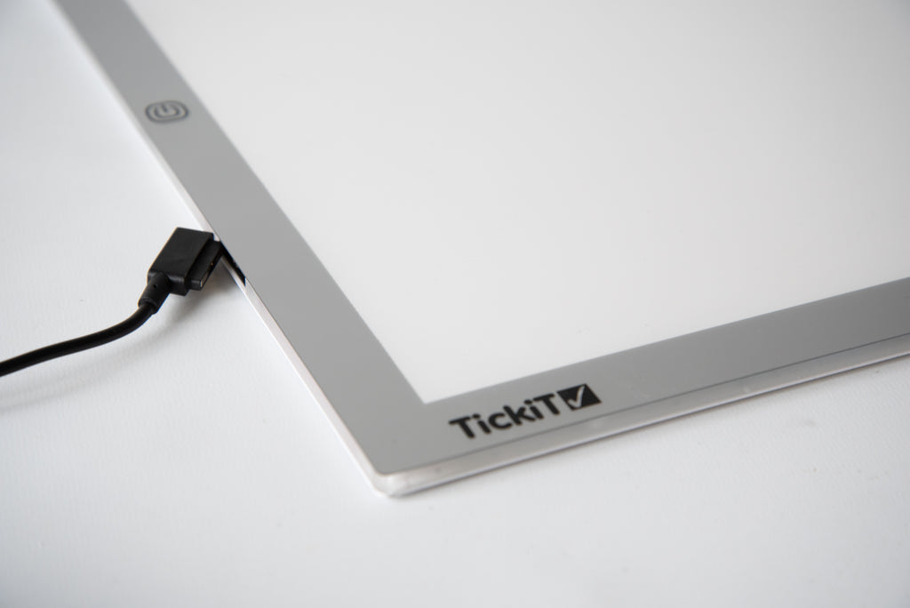 TikiTTV LED light panel corner with power cable and control label