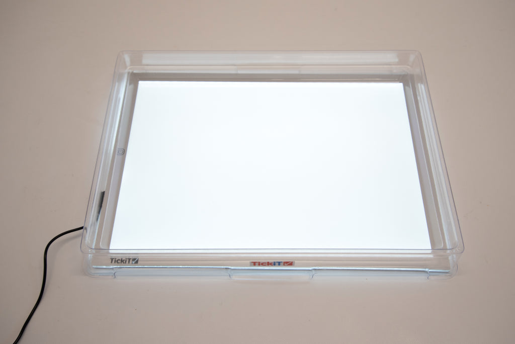 Clear A3 light panel cover frame with white diffusion area, top view.