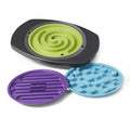 Three puzzle balance boards: green, purple, and blue oval pads with textured grip