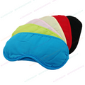 Multicolor fabric blindfold set: blue, black, red, green, and cream