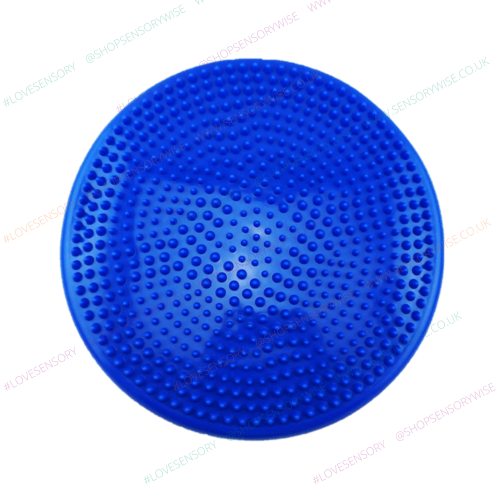 Gymnic balance wobble cushion with blue studded surface