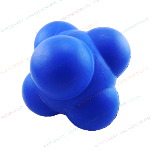 Large foam reaction ball in blue with three lobed shape