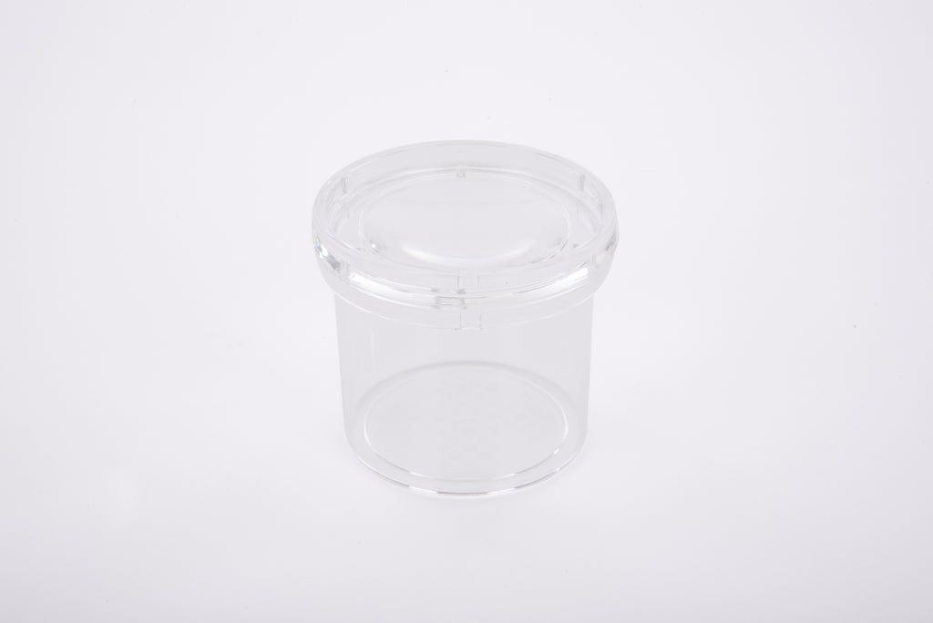 Clear round plastic bug viewer container with matching lid