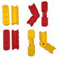 Plastic snap connectors pack with yellow and red interlocking pieces