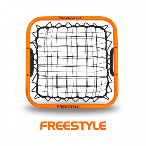 Crazy Catch FREESTYLE rebound net with black mesh and bright orange frame