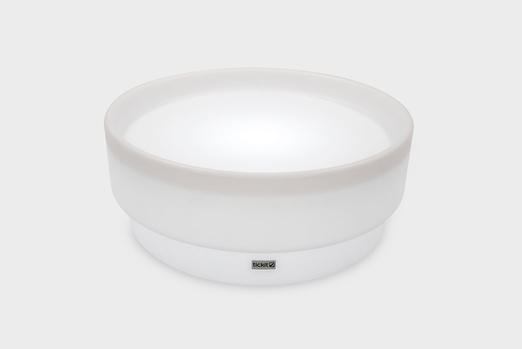 White glow low table with softly lit round top