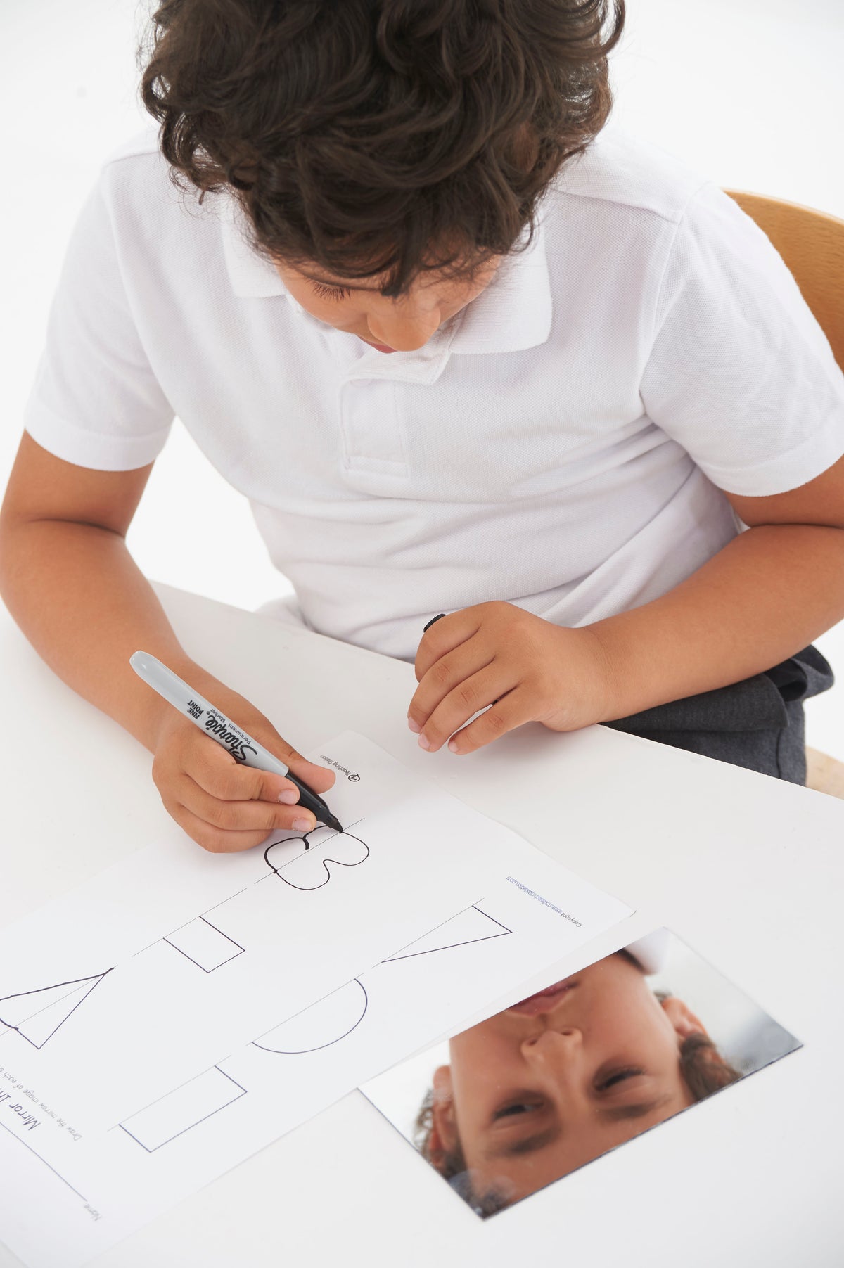 Double-sided mirror sheet, 150 x 100 mm, marked outlines for crafting