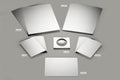 Double-sided mirror sheets, multiple rectangular reflective pieces
