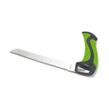 Easi-Grip bread knife with serrated white blade and green non-slip handle