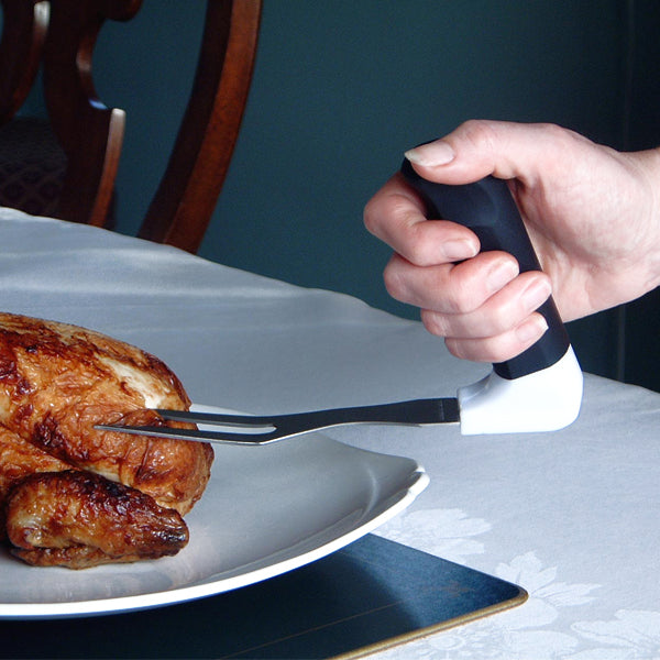 Easi-Grip carving fork with stainless tines and dark comfort handle