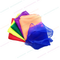 Neon sheer fabric dance scarves, set of 6 bright colors: green, red, orange, purple, blue