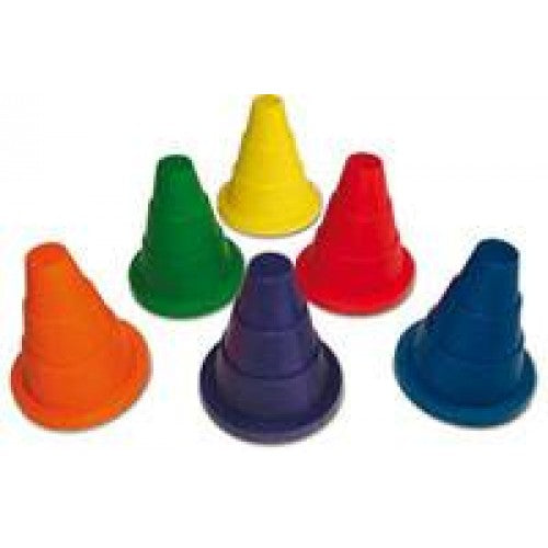 Foam space marker cone set of 6 colored cones