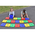 Set of 20 oversized numbered connecting beads, colorful square pieces with digits 1–20