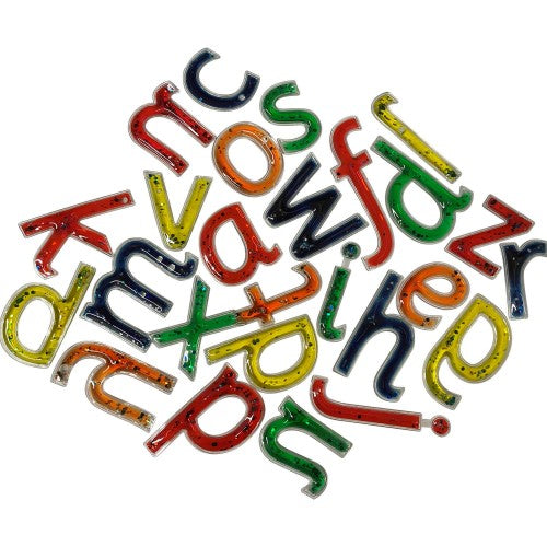 Glitter alphabet letter set with multicolor shiny uppercase letters