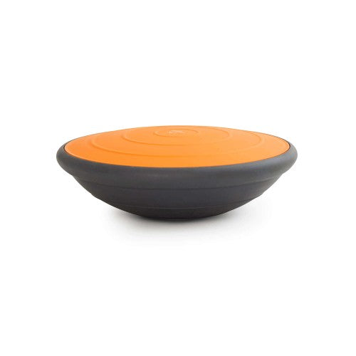 Inflatable air balance board with orange top and dark gray base
