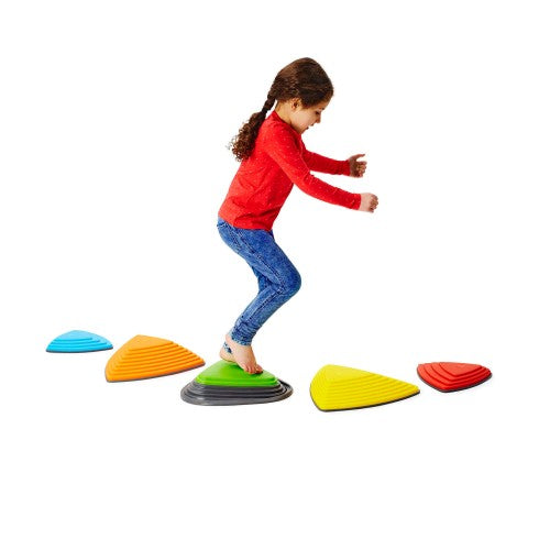 Gonge bouncing river stone set of 5 textured pads in blue, orange, green, red