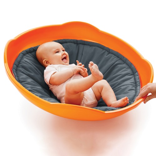 Top cone cushion set with orange shell and dark gray padded insert