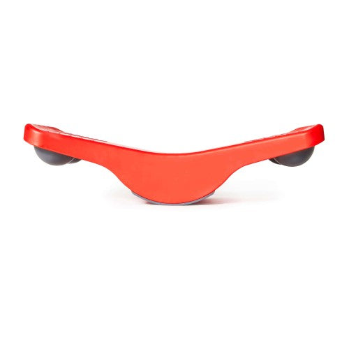 Red plastic seesaw balance board with curved rocker base