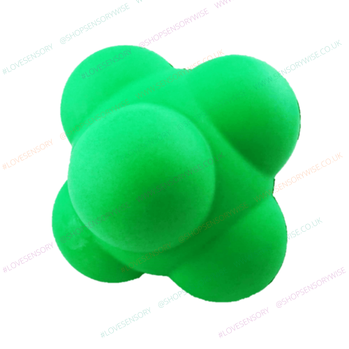 Large foam reaction ball in green with three lobed shape