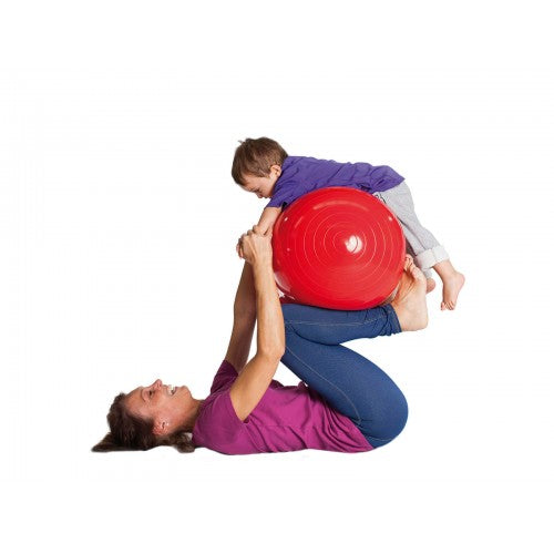 Red peanut therapy ball for physiotherapy and balance exercise