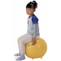 Gymnic therapy ball, yellow with grip nubs and three-legged base
