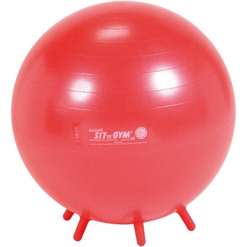 Gymnic Sit N Gym therapy ball, red with small grip nubs