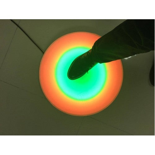 50cm round light-up floor tile with orange and green circular glow