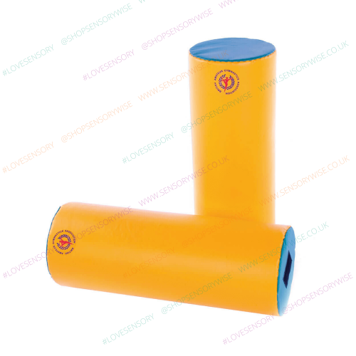 Orange foam frolic rods with blue end caps, pair set of 2