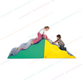 Multicolor inflatable wave play mat set, kids climbing on the ramp