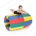 Multicolor striped sport barrel cushion, padded foam for play and jumping