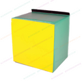 Jump for Joy cuboid soft play cube, yellow and teal foam with dark top