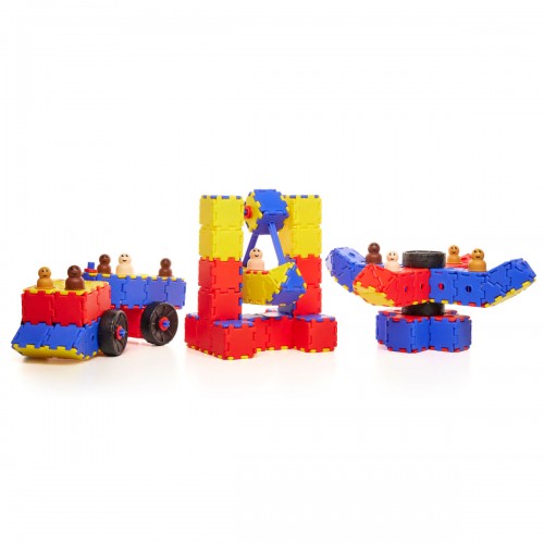 Junior Polydron class set with colorful interlocking blocks and small figures