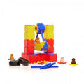 Junior polydron set with colorful interlocking blocks, mini people pieces, and a blue base