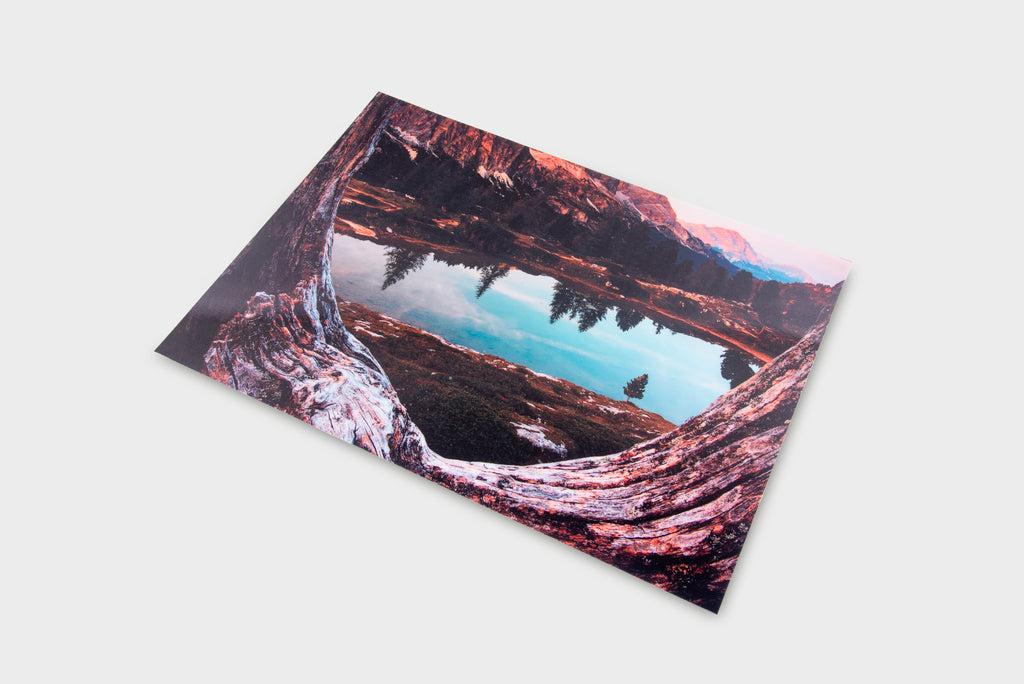 Kids’ landscape play mat with lake view and curved shoreline artwork