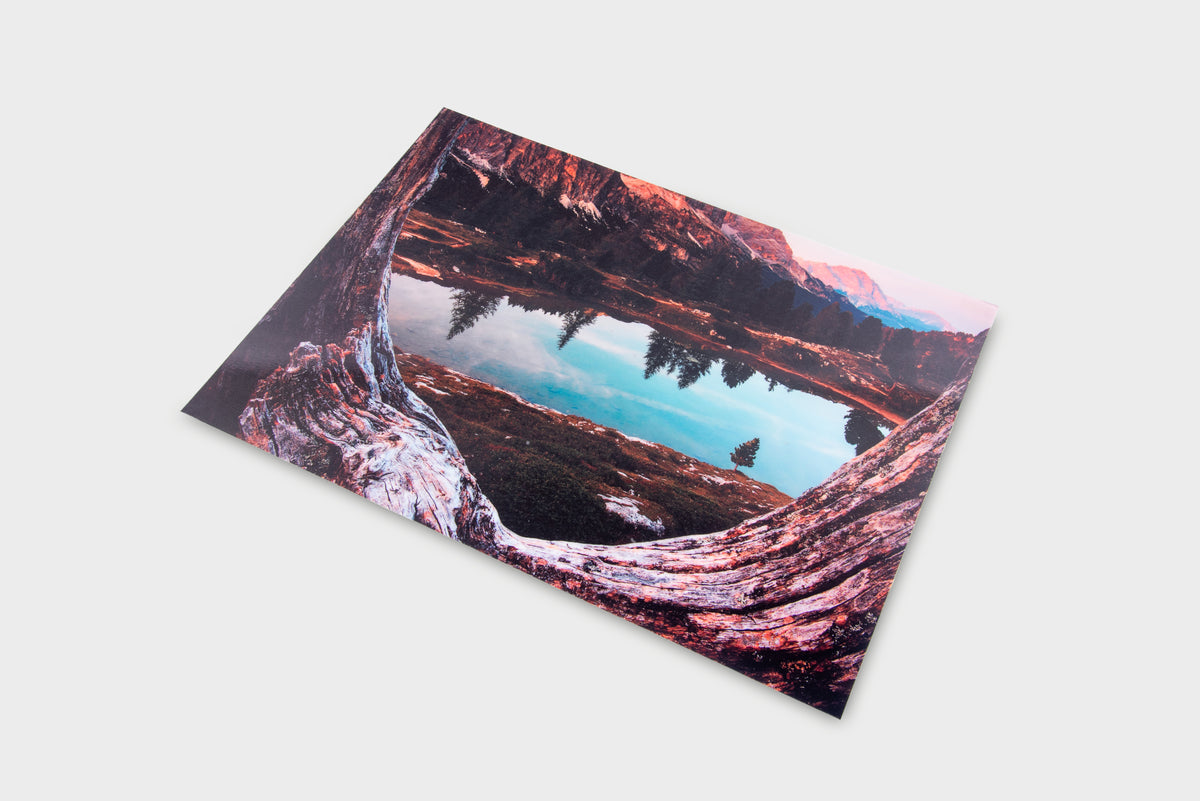 Kids’ landscape play mat with lake view and curved shoreline artwork