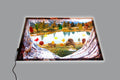 Kids’ play mat with lake landscape, trees, and curved opening design