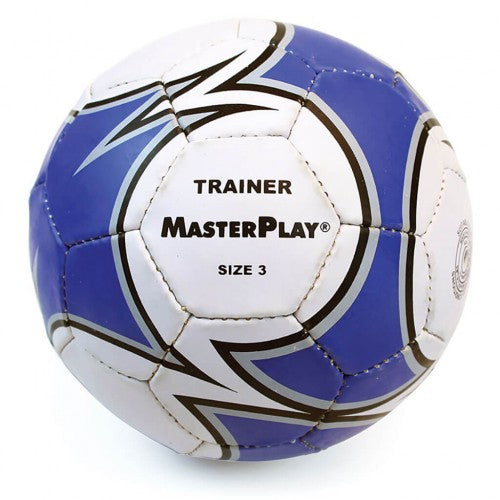Blue and white training football, Masterplay Trainer, Size 3, stitched panels