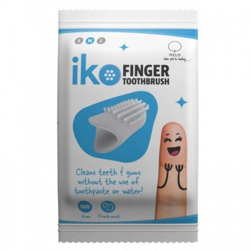 Disposable finger toothbrush pack with S/M/L sizes, mild mint
