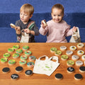 Minibeast treasure hunt set with canvas tote and circular insect tokens