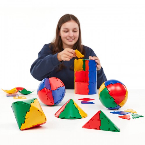 Original Polydron Sphera class set with colorful interlocking panels: spheres and triangles