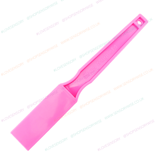 Pink magnetic wand with rounded handle and rectangular magnetic tip