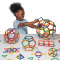 Colorful geometric framework set with plastic rods and panel pieces